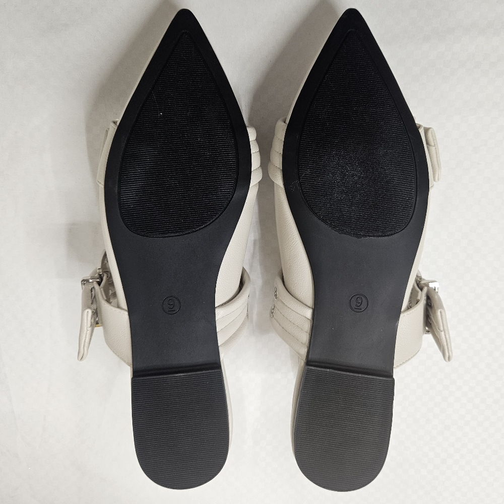 Corkys Hey Girl On The Prowl, Ivory Silver Buckle Size 9, NWOT Flats Balletcore - Picture 7 of 9